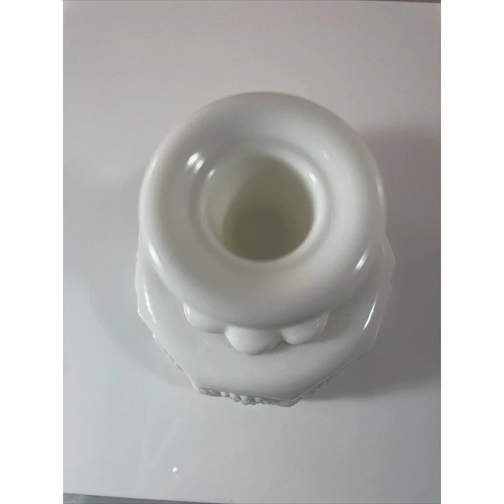 Vintage Westmoreland Milk Glass Candlestick‎ MCM Paneled Grapes Vines - Single